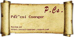 Pócsi Csenger névjegykártya